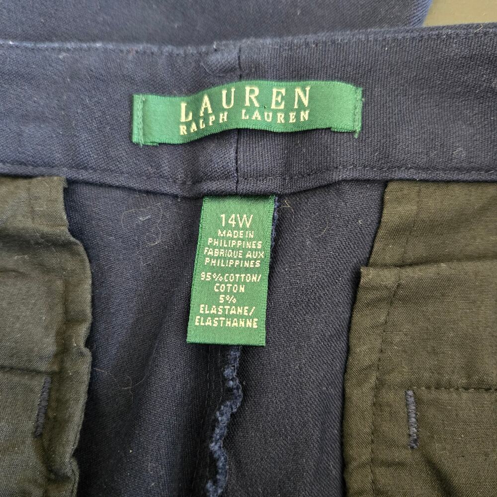 Lauren Ralph Lauren Navy Chino Pants Casual Workwear Cotton Women 14W - Picture 10 of 11